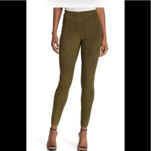 NWT Alice + Olivia Maddox Suede High Waisted Side Zip Legging Size 6